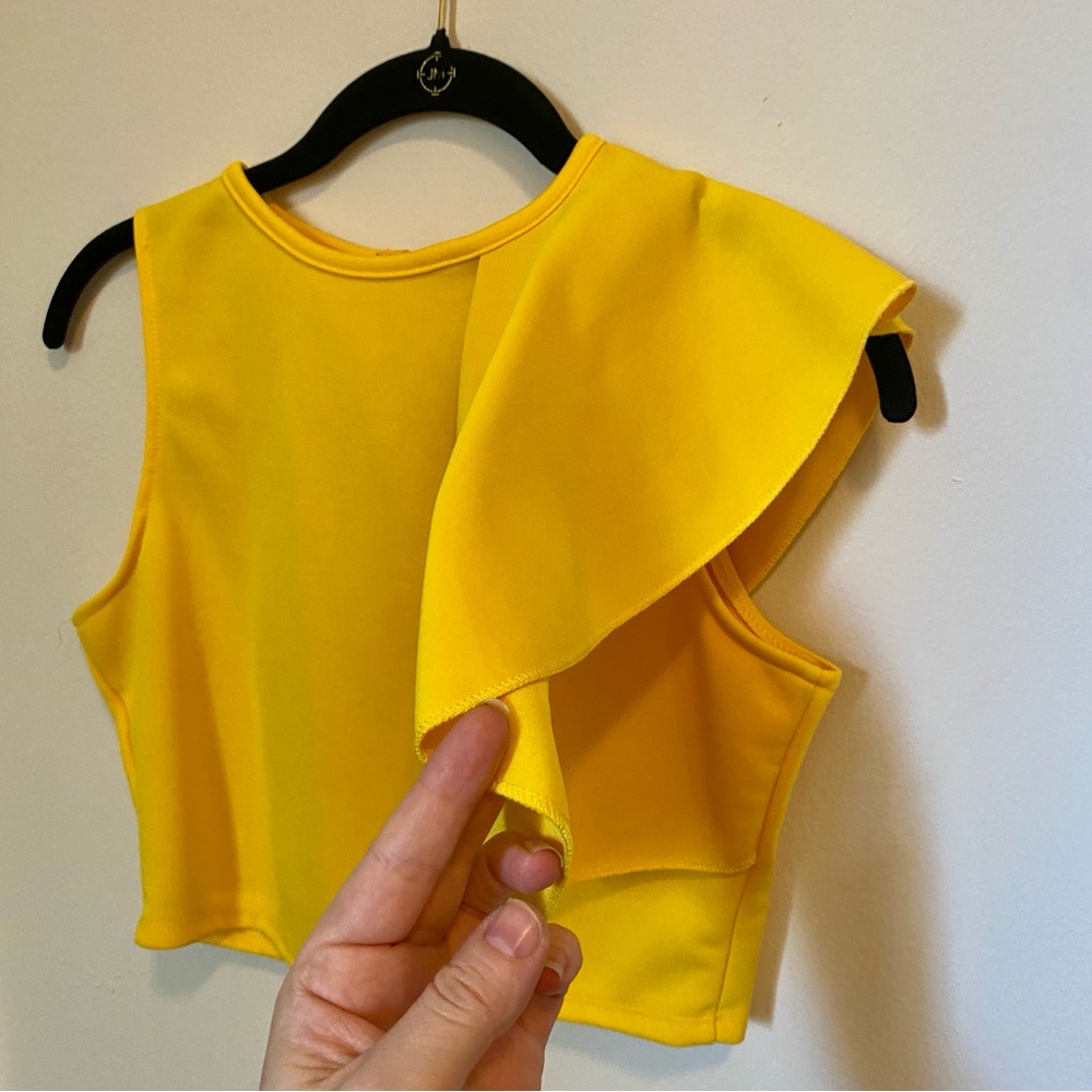 Yellow Ruffle Accent Top - Picture 4 of 8